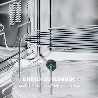 Мікрохвильова піч Klarstein Victoria 20 - вбудована, 20 л, 800 Вт, гриль 1000 Вт, нержавіюча сталь, з рамкою для вбудовування, чорна