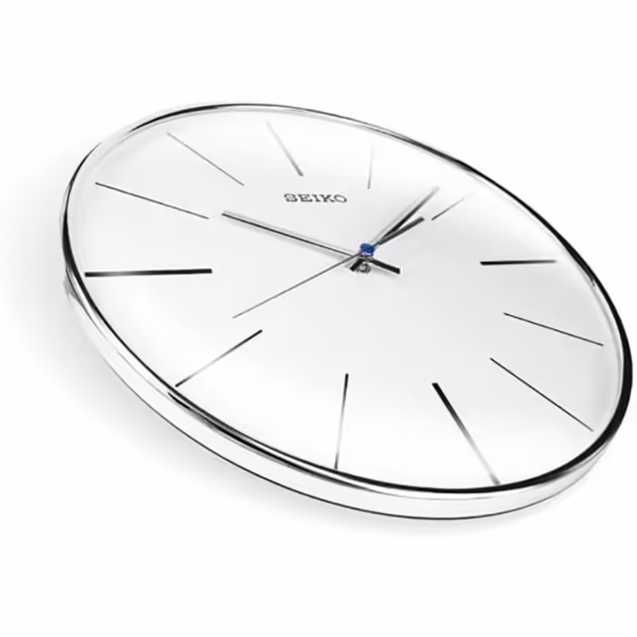Seiko Wall Clock Silver Plastic Sweeping Second Hand QXA634A