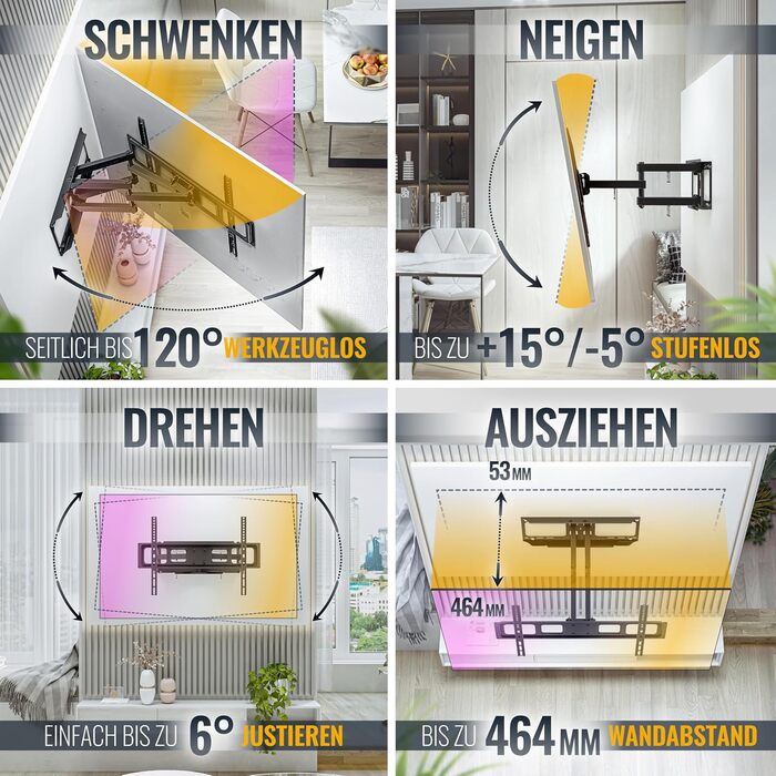 Кріплення для телевізора RICOO S9564: універсальний настінний тримач для телевізорів 40-75 дюймів (VESA 600x400, до 45 кг)