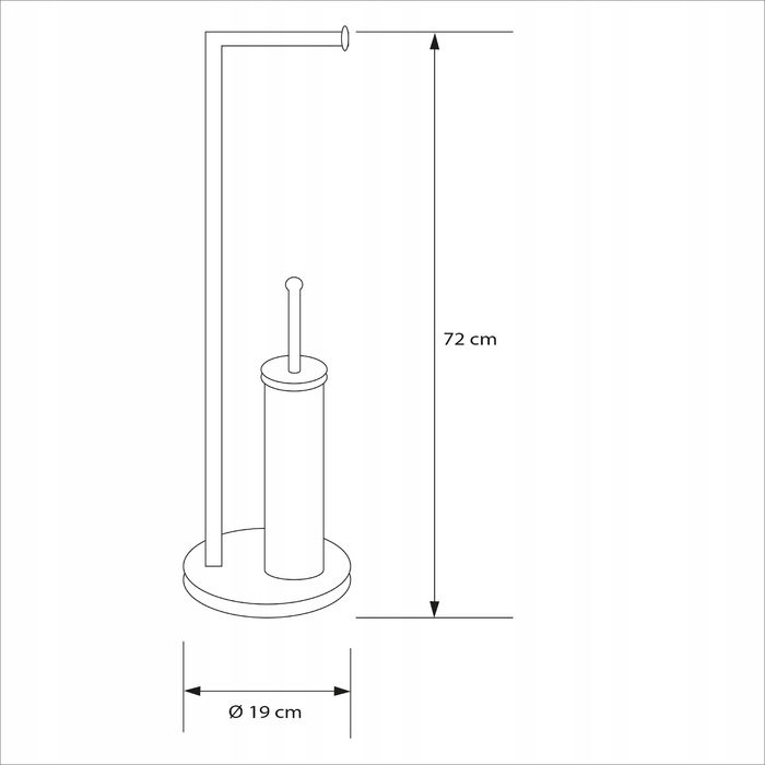 Підставка для ванної кімнати модель 104 з тримачем для паперу та йоржиком для унітаза, срібляста