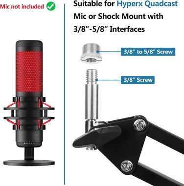 Підставка для мікрофона ChromLives Boom Arm - сумісна з HyperX QuadCast, Rode, Fifine, Blue Yeti, Razer Seiren V3 Mini - для геймінгу, стрімінгу та запису