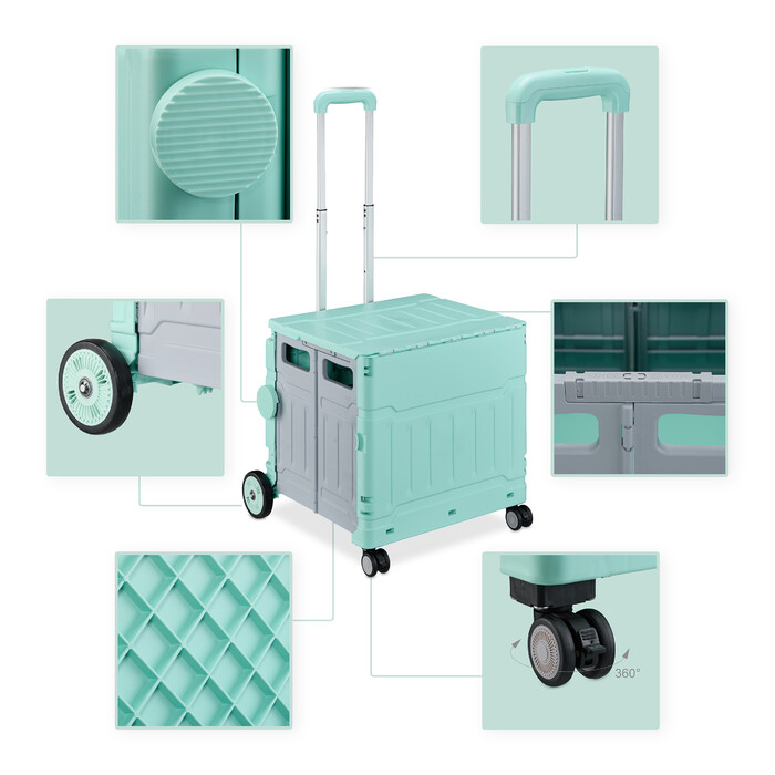 Relaxdays Shopping Trolley with Lid