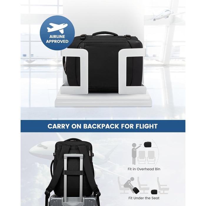 Рюкзак для подорожей LOVEVOOK, 17.3 дюйми, для ноутбука, чоловічий/жіночий, чорний