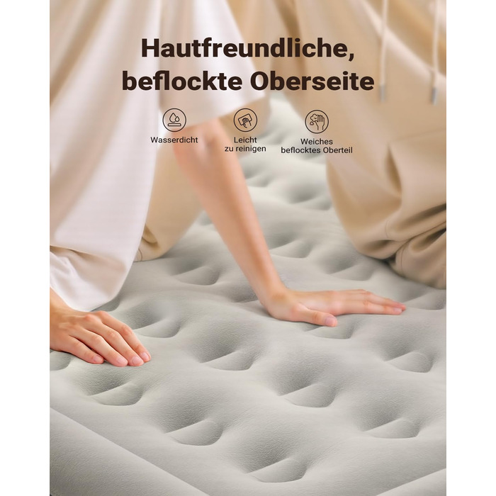 Надувний матрац iDOO для 2 осіб з електричним насосом, 152x203x46 см, 295 кг, для кемпінгу