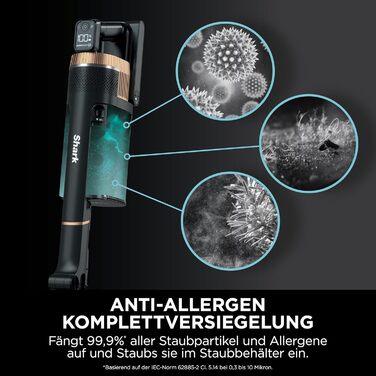 Shark Stratos бездротовий акумуляторний пилосос PowerFins Plus, 60 хв роботи, Anti-Hair Wrap, CleanSense IQ, насадки для щілин та різних поверхонь, рожеве/антрацитове, IZ400EU (набір Stratos для видалення шерсті тварин та догляду за авто)