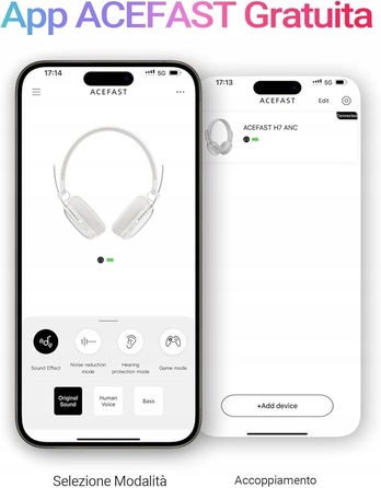 Навушники накладні Bluetooth ACEFAST H7 з ANC, 60 год роботи, 7 змінних кольорів