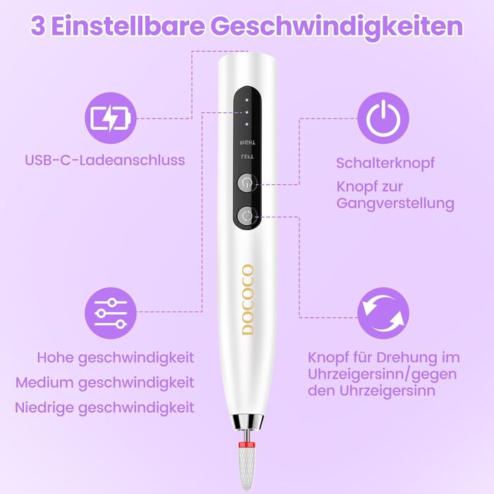 Електричний фрезер для нігтів 15 в 1: професійний набір для манікюру та педикюру, 35000 об/хв, для гелю та акрилу