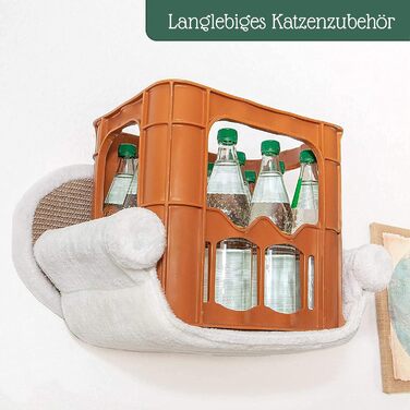 Кішка-гамак Pfotenolymp® для котів до 10 кг | Кріплення на стіну | Висока стабільність | Години розваг з дряпанням | Гігієнічний та легкий у догляді | Екологічний | Легка установка