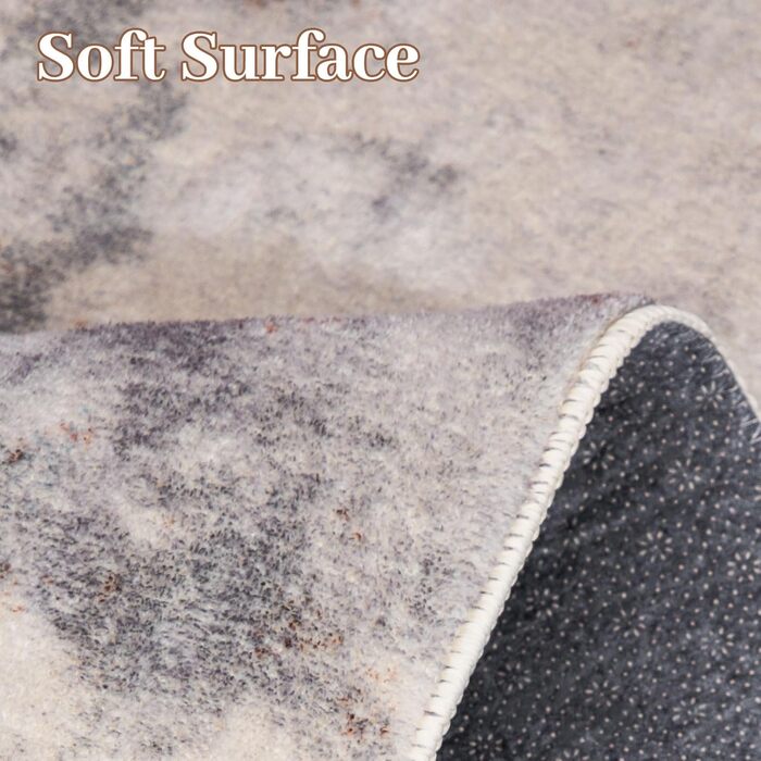 Теплый ковер для гостиной, спальни, столовой, нескользящий, мягкий ковер с коротким ворсом, абстрактный серый стильный ковер для легкой чистки (Абстрактный серый, 160 x 200 см).