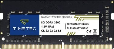 Timetec Pinnacle DDR4 8GB RAM 3200MHz SODIMM для ноутбука/ПК - преміум якість