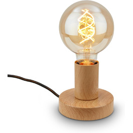 BRILONER Настільна лампа мініатюрна, ретро/вінтаж, E27, 10W, для дому, офісу, читання, 10x9 см, дерево/метал