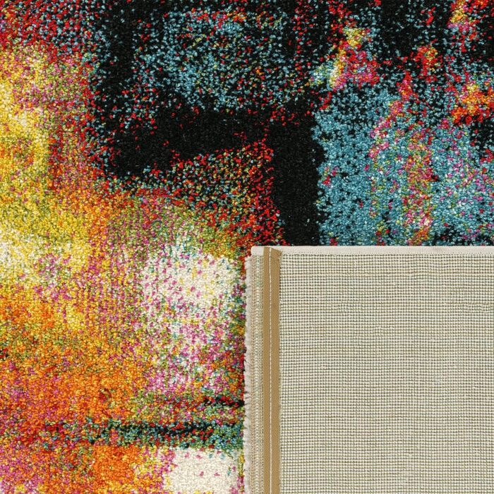 Paco Home Rug Living Room Bedroom Teen Room Short Pile Modern Vintage Abstract Patterns, Size: 240x330 cm, Color: Yellow-White 240 x 330 cm (Rectangular) Yellow-white