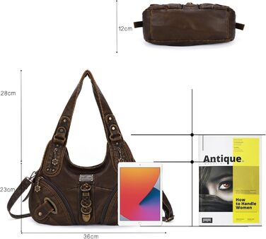 Сумка жіноча Angelkiss Hobo велика, повсякденна, через плече, коричнева (801brown)