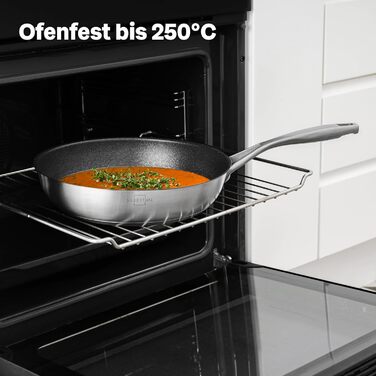 SILBERTHAL 3-Piece Stainless Steel Non-Stick Fry Pan Set - 20, 24, 28cm - Induction Compatible, Oven Safe