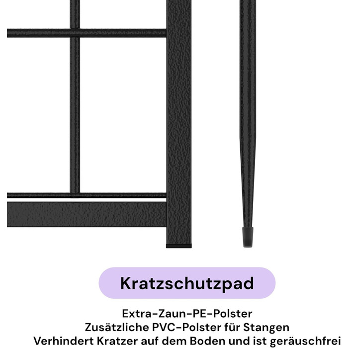 Вольєр для цуценят SunsGrove 60см, чорний, 2 частини, міцний, антикорозійний, без інструментів