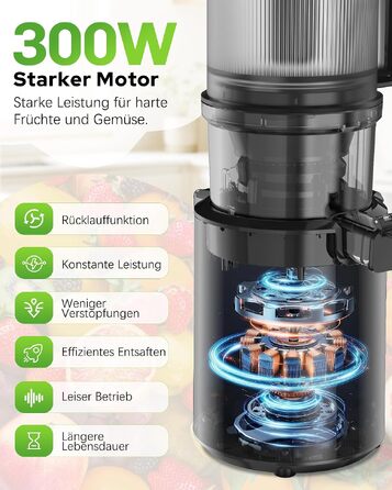 Шнекова соковижималка WIE 135мм Slow Juicer для цілих овочів та фруктів, ємність 2.6л