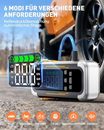 Powerbank для авто UTRAI 6000A з пусковим струмом, компресором та PD 30W – для бензин/дизель (до 10л)