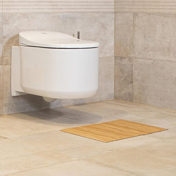 Bamboo Bath Mat Set - 3 Piece Non-Slip Bath Rugs | Natural Wood Bath Mat for Bathroom