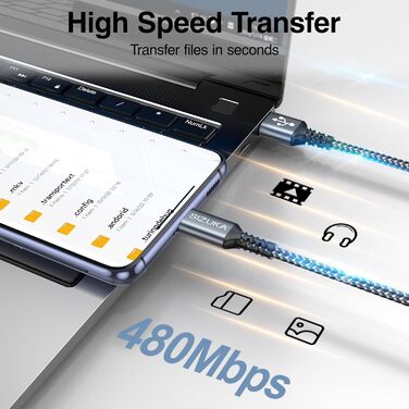 Кабель USB-C [3 шт, 2 м] для Samsung Galaxy: швидка зарядка, 2 м + 2 м + 2 м