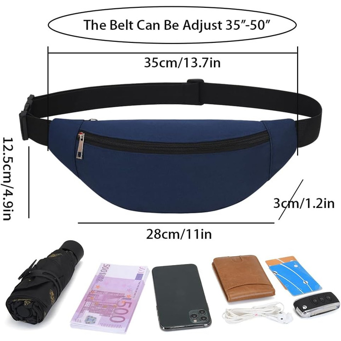 Поясна сумка на пояс для чоловіків та жінок, спортивна, на стегнах, для подорожей, прогулянок з собакою, Outdoor (Блакитна)
