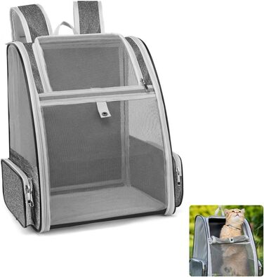 Рюкзак-переноска для кота/собаки, 40x32x28 см, сірий. Ідеально для тварин до 5 кг