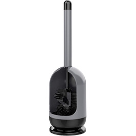 Набір для чищення унітазу Mr.Siga з тримачем, щітка для унітазу з м'якими щетинками, сірий та чорний, 1 шт.