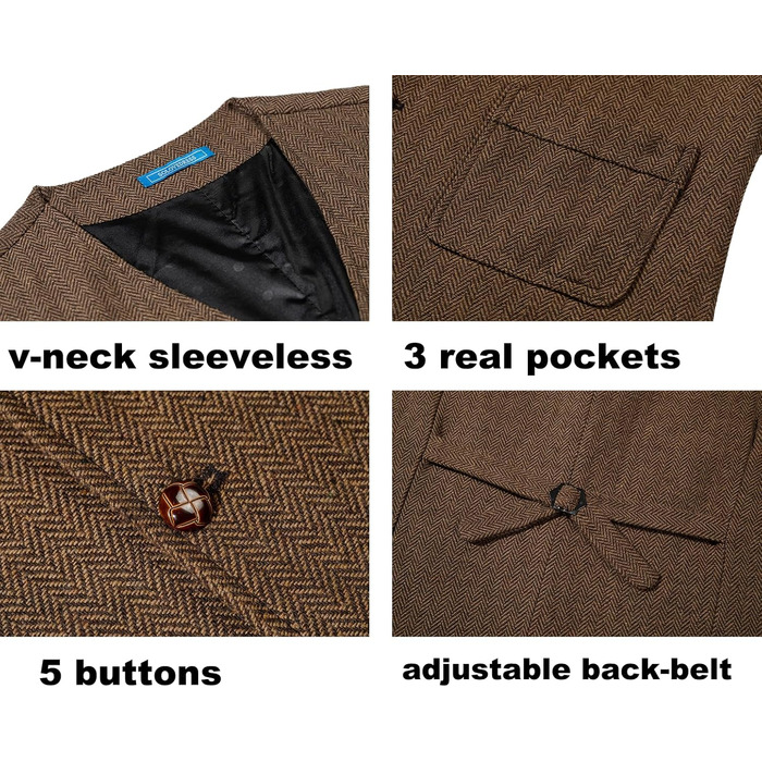 Жакет-жилет чоловічий вінтажний Wolle, класичний, формальний, приталений, для весілля, дружби, світло-блакитний, L