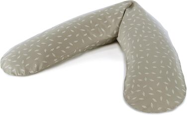 Подушка для вагітних та годування груддю Theraline Das Original 190 см Taupe з чохлом Blättertanz - подушка для сну на боці, перлинна