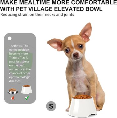 Миска для собак Petvillage: нековзна, з нержавіючою сталі, піднята, для маленьких та середніх порід, спанієлів, велика місткість (3 літри/12 чашок), білий колір