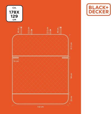 Захисний чохол для багажника BLACK+DECKER для собак - універсальний, неслизький, водовідштовхуючий, 178 x 129 см, чорний