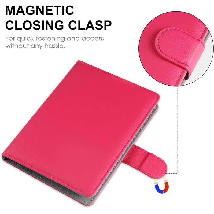 Чохол для електронного читача 6-7 дюймів: Pocketbook, Tolino, Sony, Kindle, Kobo. Шкіряний чохол, зелений (рожевий)