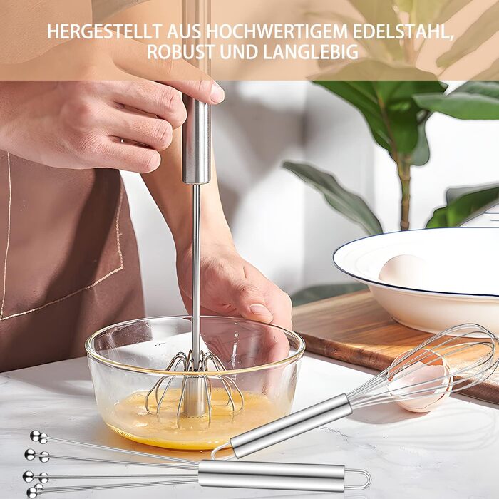 Набір міксерів з нержавіючої сталі, 3 шт. (Ballon, Flexi, з кульками) для випічки та змішування тіста, сріблястий