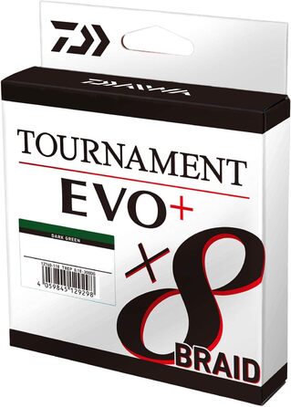 Плетена волосінь Daiwa Tournament X8 Braid EVO+ 0.18 мм 270 м, темно-зелена