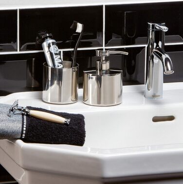 möve Deco Toothbrush Holder 8 x 8 cm Stainless Steel, Silver
