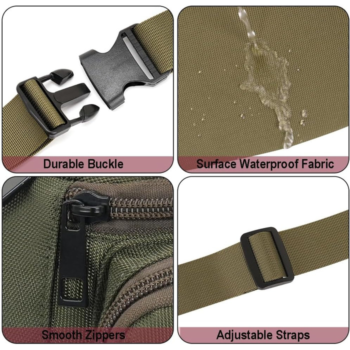 Поясна сумка на пояс для чоловіків та жінок, спортивна, для подорожей, туризму, вигулу собак, на кожен день (зелена)