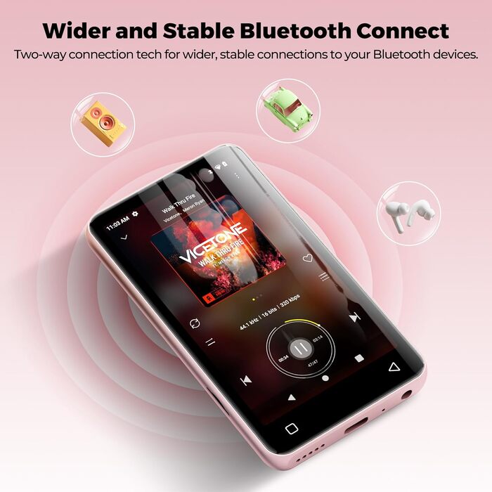 MP3 плеєр з Bluetooth та WiFi Inioasis для дітей: Android, Spotify, Amazon Music, 4