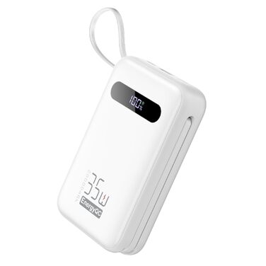 Powerbank 20000mAh з PD 35W, USB-C кабель, LED дисплеєм для iPhone, iPad, Samsung Galaxy та Huawei