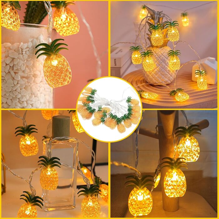 Гірлянда світлодіодна декоративна 300 см, 20 LED, марокканський стиль, тепле біле світло (ананас)