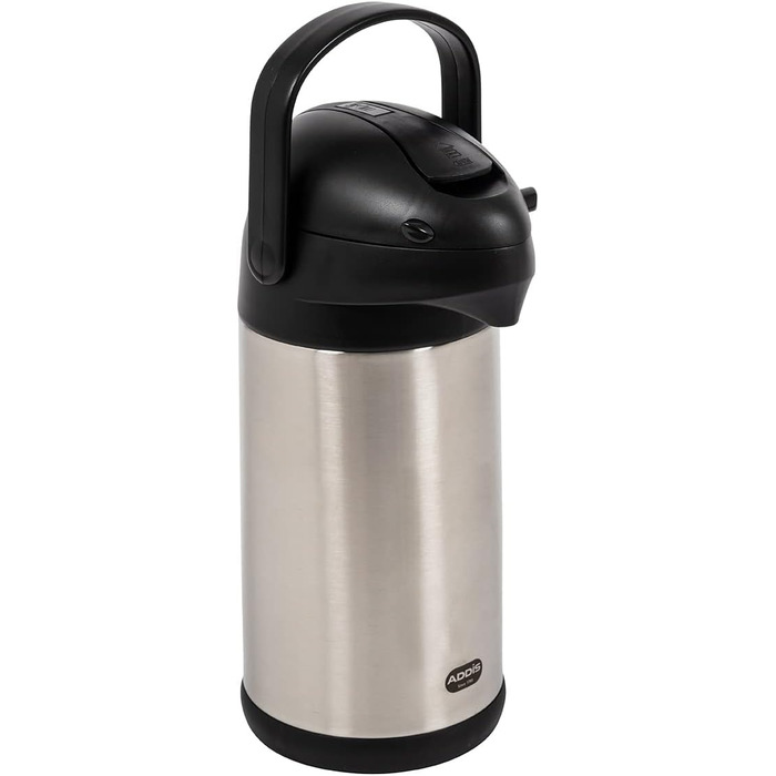 Emsa 637301600 President Insulated Pump Carafe | Capacity: 3 Liters | 12 hours hot | Detachable pump head | Integrated carrying handle | Stainless steel/Black