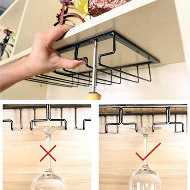 Тримач для келихів вина DDGG (2 шт.) - Настінна підставка для келихів, барна полиця, для дому, ресторану