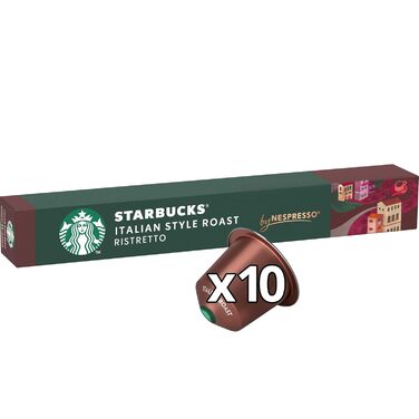 Капсули для кави Starbucks Italian Style Roast сумісна з Nespresso, темна обсмажка, капсули 6 x 10 (60 капсул) 10 г (6 шт.)