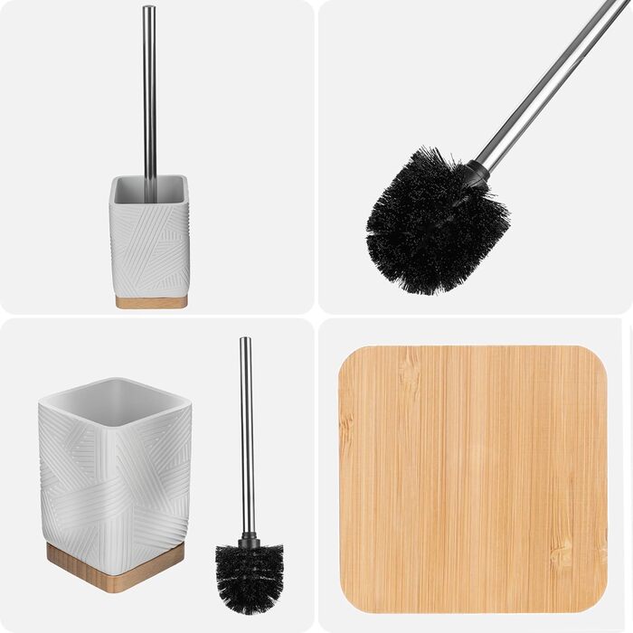 Набір для туалету KADAX: щітка для унітазу з тримачем, квадратна, біла