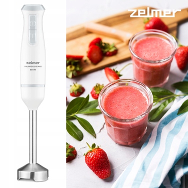 Занурювальний блендер Zelmer ZHB4562S 800 Вт, білий, набір з подрібнювачем та вінчиком