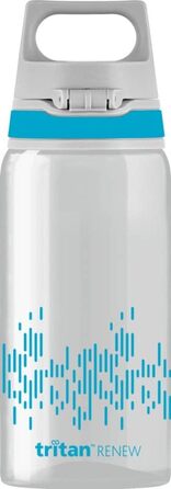 SIGG - Tritan Drinking Bottle - Sport Bottle Total Clear ONE MyPlanet Aqua - Carbonated Drinks - Dishwasher Safe, Leak-Proof, Scratch-Resistant - BPA-Free - Sports & Fitness - Blue - 0.5L