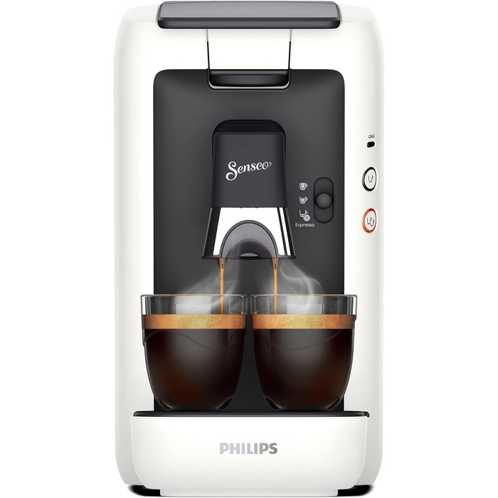PHILIPS Senseo Maestro STAR Coffee Pad Machine – Intense Plus Technology, Perfect Espresso Quality, 1.2L Water Tank, Environmentally Friendly Design, Memo Function, Descaling Indicator (CSA260/10) White