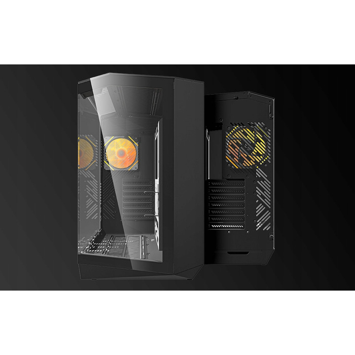 Корпус для ПК DarkFlash DY470 ATX Cube Case, 4 вентилятори ARGB, з ручкою