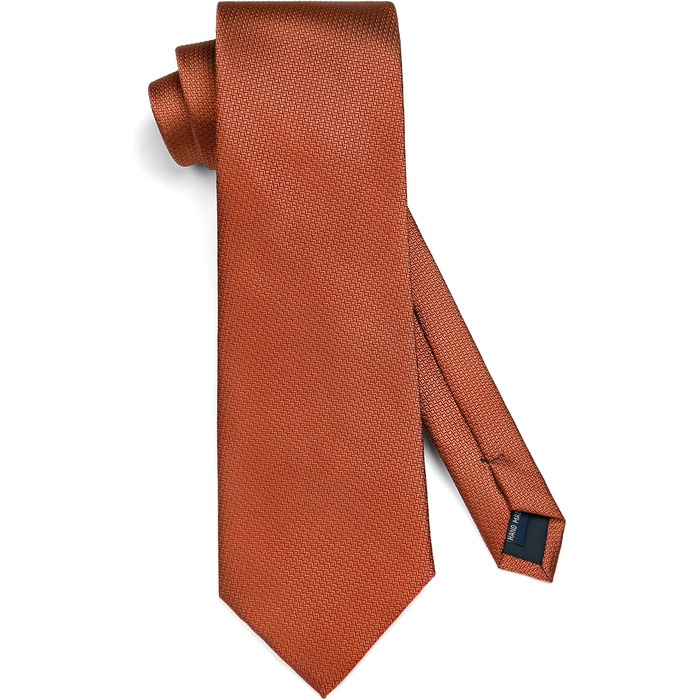 Краватка Enlision для чоловіків, однотонна краватка з кишеньковим хустинкою, формальний комплект, краватка кольору 'спалений апельсин'