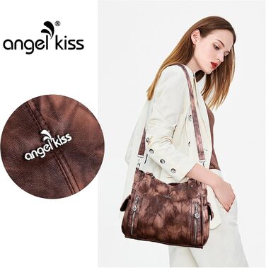 Сумка жіноча ZOCAI AngelKiss через плече, екошкіра, коричнева (Braun 4) - багатофункціональна, водонепроникна