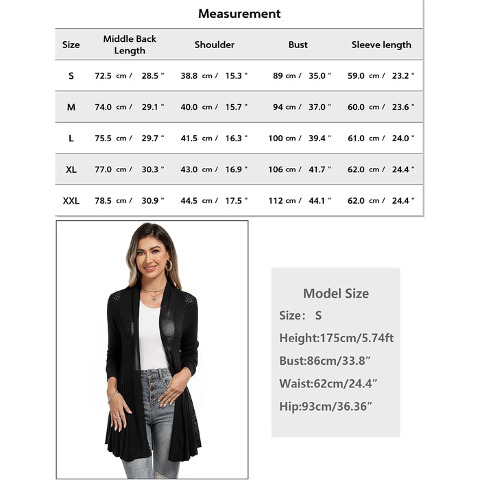 Жіноча кофта-кардиган iClosam: легка літня куртка з довгим рукавом, вільний крій, чорний колір
