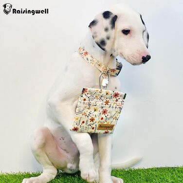 Сумка для корму для собак Leckerlibeutel – міцна бавовняна сумка для прогулянок з карабіном та самозакривною застібкою, ідеальна для подорожей та активного відпочинку (Begie Blume)